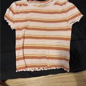 SHEIN Kids Striped Tee in Orange, Yellow, and White